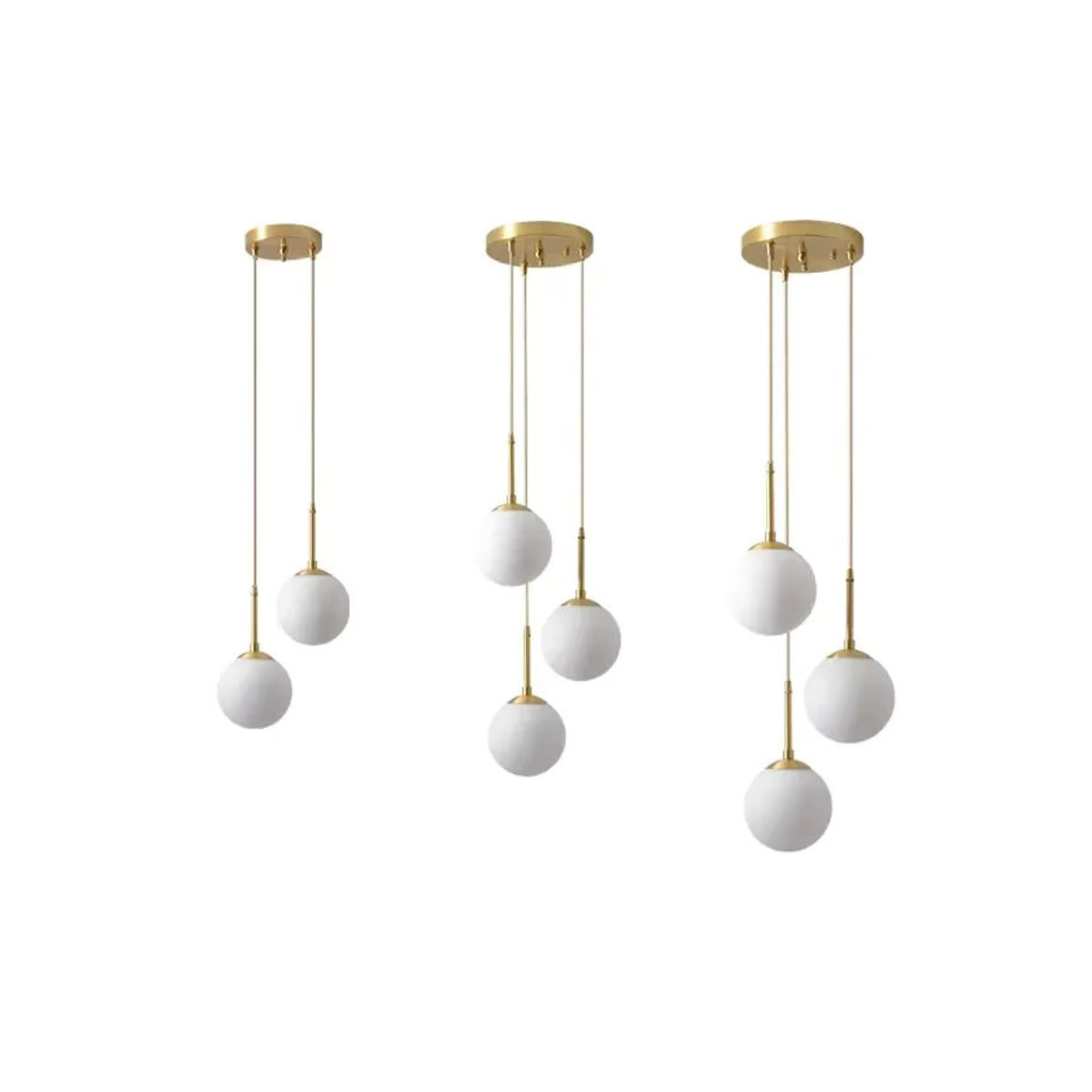 ZIMULONG Moderne LED Glas Pendelleuchte in Schwarz und Weiß mit Milchglas-Kugeln als Kronleuchter für Esszimmer und Schlafzimmer - Bild 6