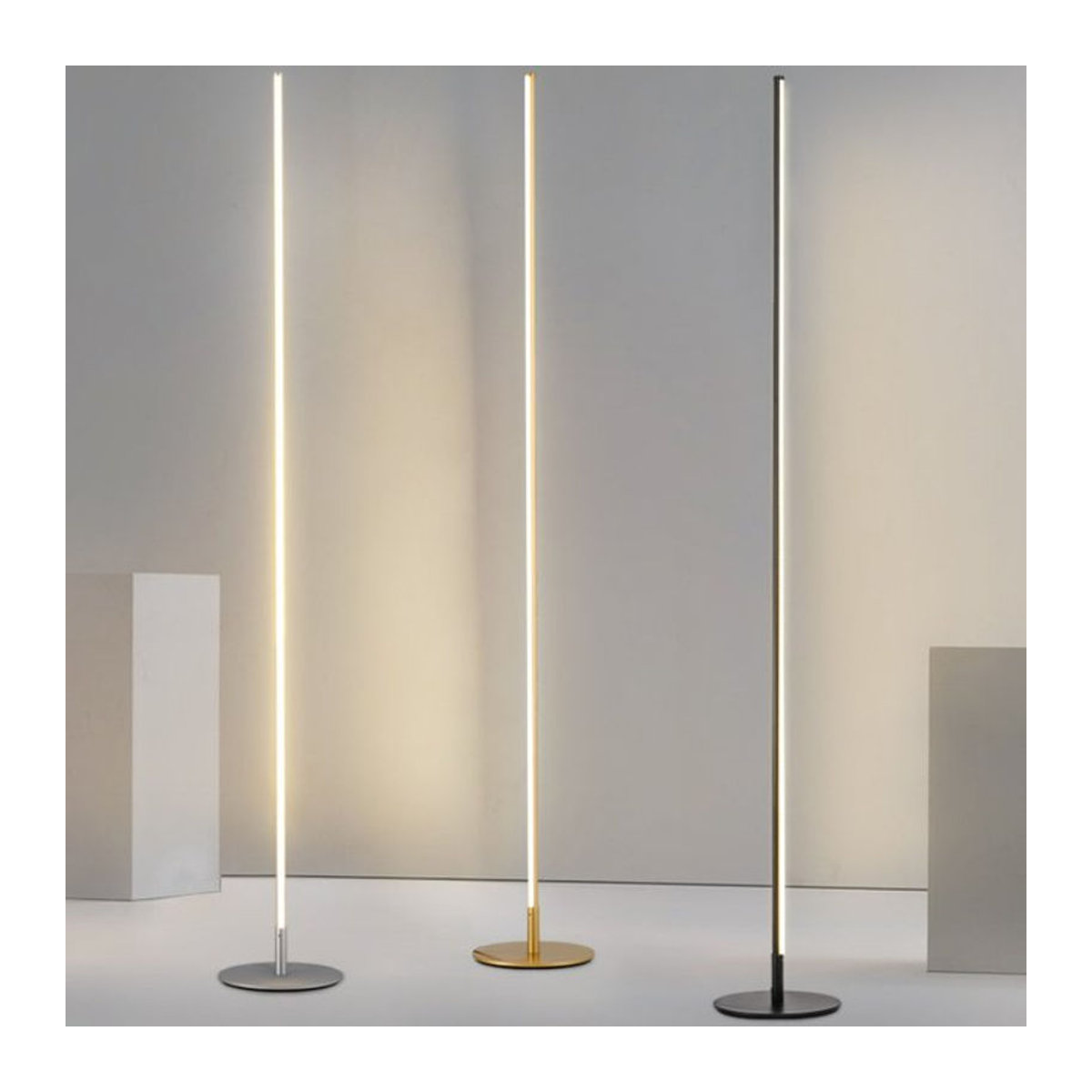 ZIMULONG Moderne Minimalistische LED Stehlampe in Schwarz mit Fernbedienung - Bild 1
