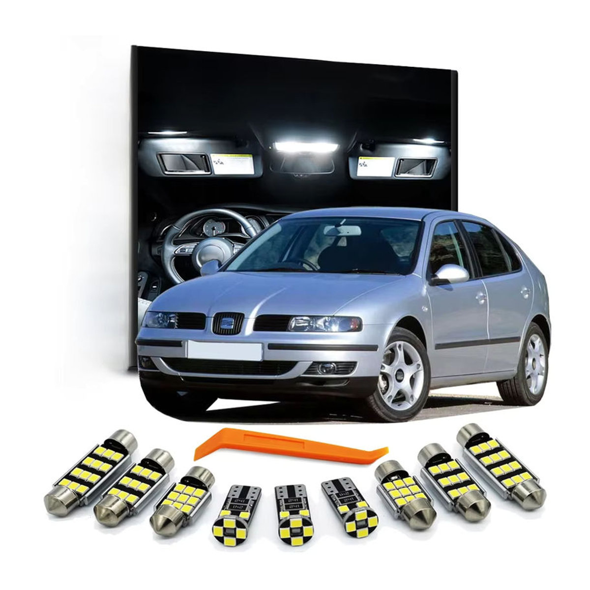 ZITWO 14-teiliges LED Innenraumbeleuchtungs-Set mit Canbus-Fehlerfreiheit für Seat Leon MK1 1M (1999-2005) - Bild 2