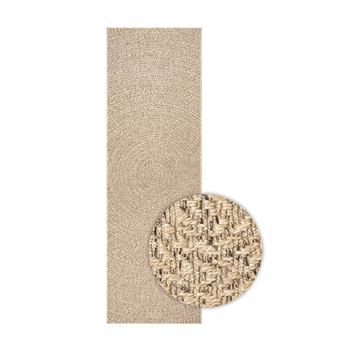 ZIZUR Teppich in Beige mit Jute-Optik für Innen und Außen, B/T: 80 x 200 cm - Bild 2