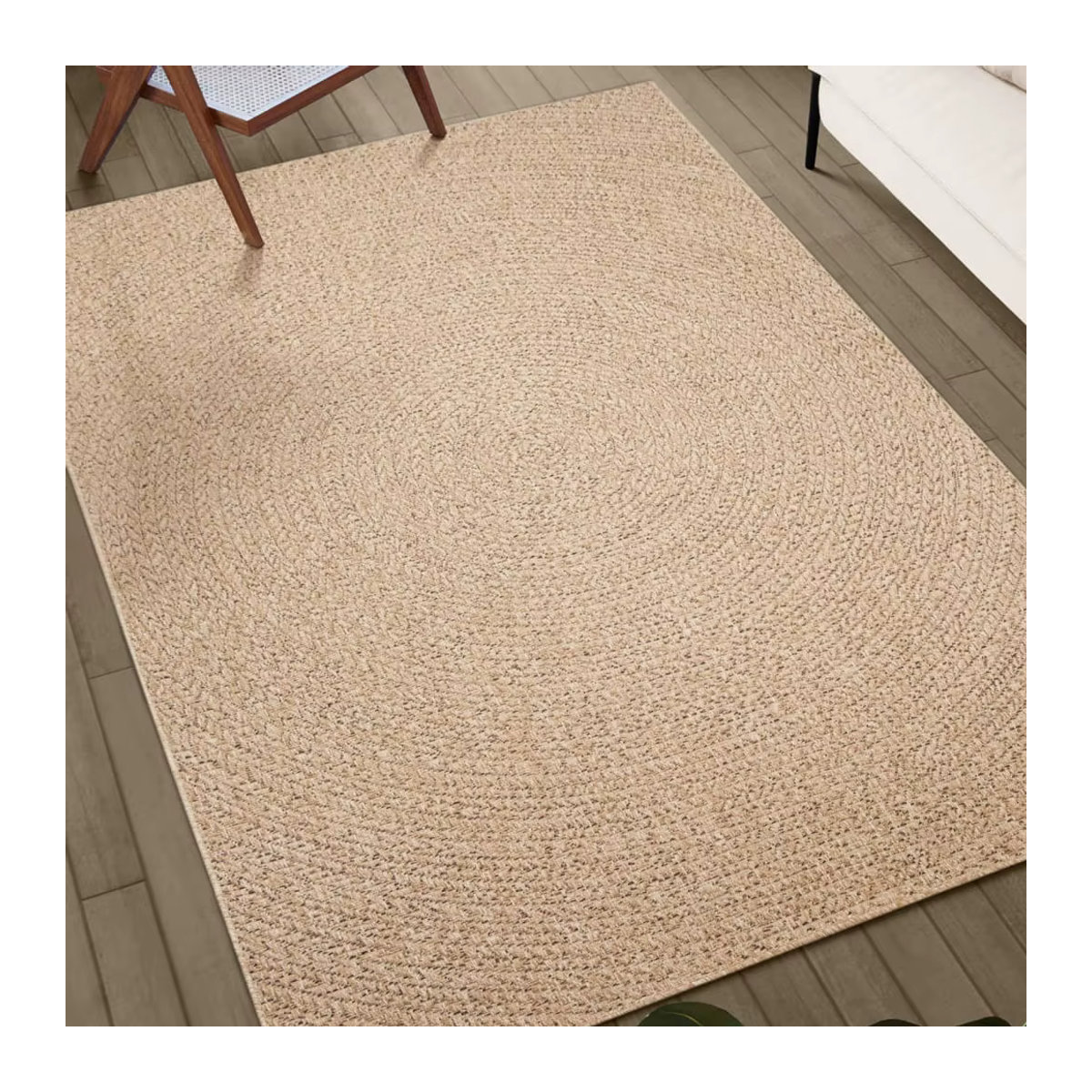 ZIZUR Teppich in Beige mit Jute-Optik für Innen und Außen, B/T: 80 x 200 cm - Bild 3