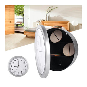 ZJCHAO Geheime Wanduhr als Versteckbox für Geld und Schmuck, rund, Kunststoff, Silber oder Weiß