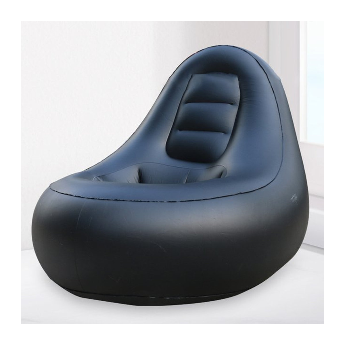 ZJMZYM Aufblasbares Lounge-Stuhl Set mit Ottomane als Gartenliege für Indoor und Outdoor in Gelb und Schwarz - Bild 1