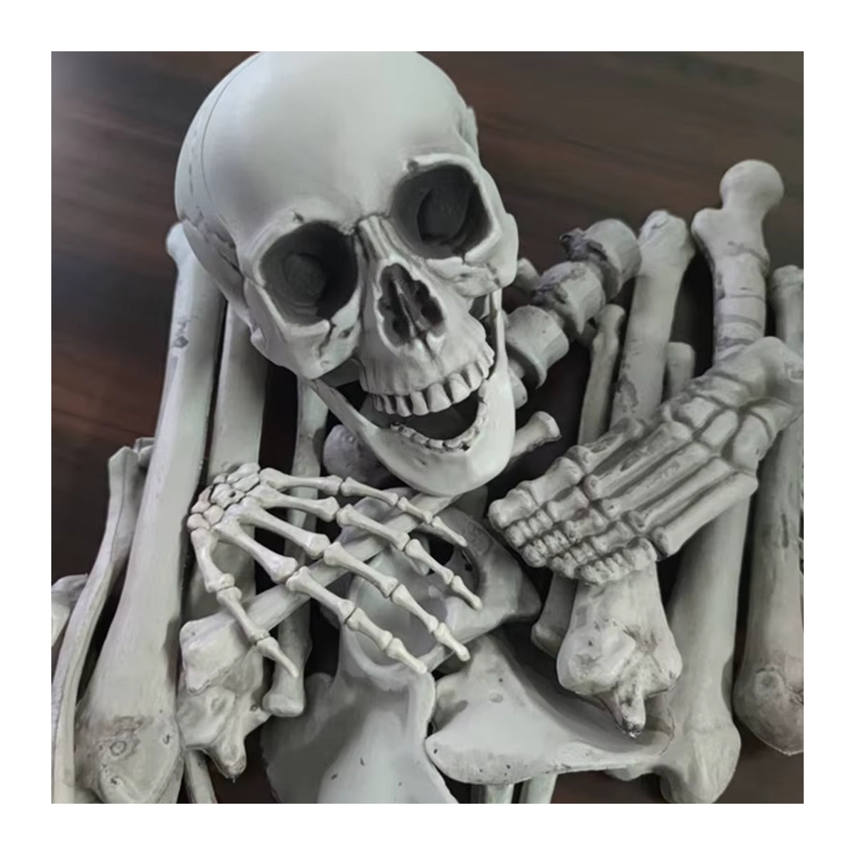 ZJMZYM Halloween Skelett Set 28-teilig in Weiß aus Kunststoff für die Außen- und Hofdekoration - Bild 2