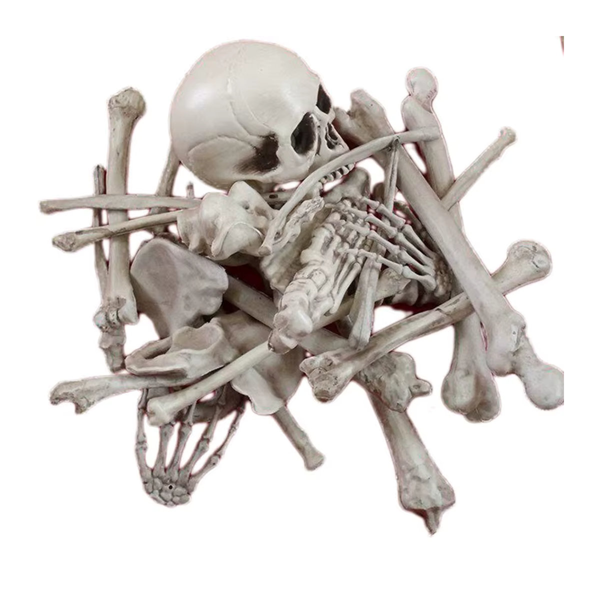 ZJMZYM Halloween Skelett Set 28-teilig in Weiß aus Kunststoff für die Außen- und Hofdekoration - Bild 7