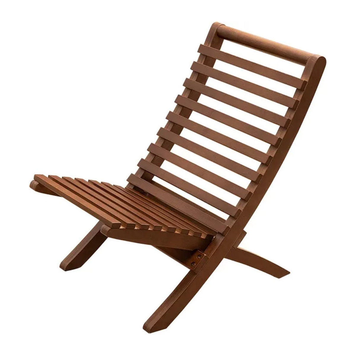 ZJMZYM Minimalistischer Gartenstuhl aus Holz in Braun, zusammenklappbarer Campingstuhl und Relaxstuhl für Freizeit und Balkon - Bild 1