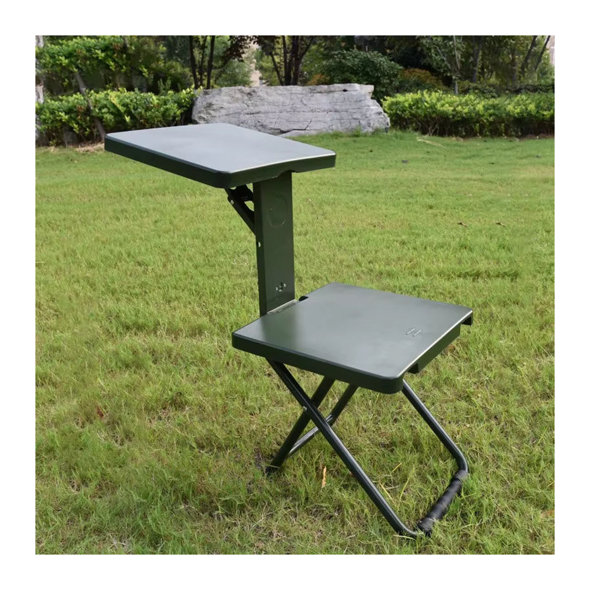ZJMZYM Multifunktionaler Klappstuhl als tragbarer Schreibstuhl und Hocker für Outdoor, Angeln und Picknick, Farbe: Armee Grün - Bild 2