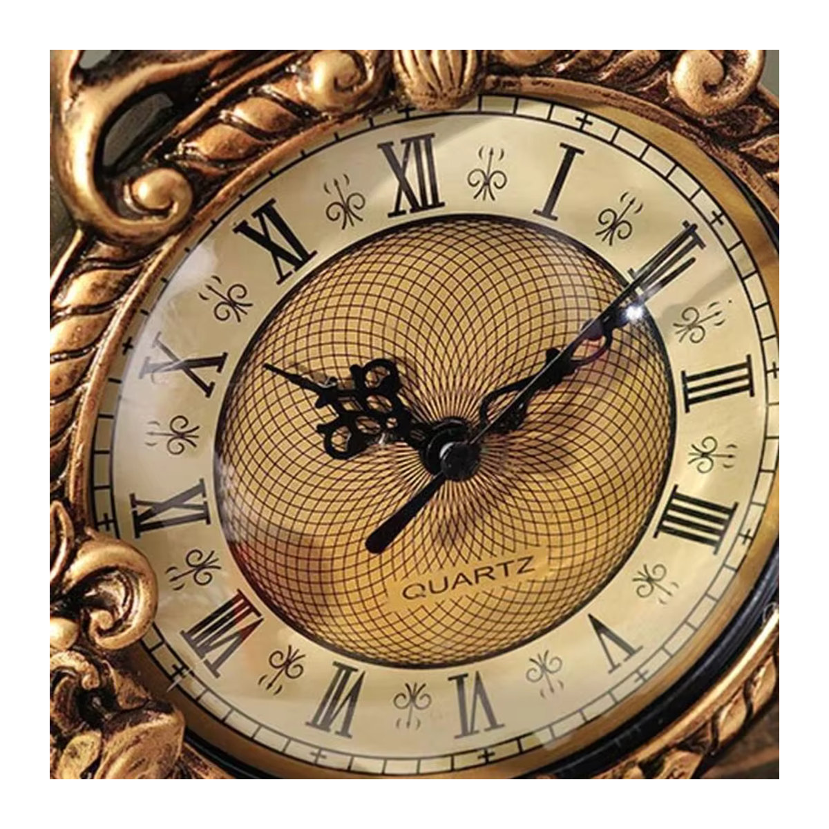 ZJMZYM Retro Tischuhr Analog in Gold, Vintage Design mit geräuschlosem Sweep-Mechanismus, Batteriebetrieben - Bild 5