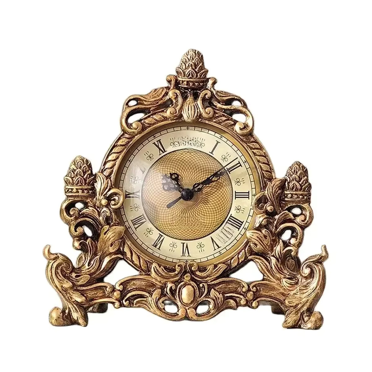 ZJMZYM Retro Tischuhr Analog in Gold, Vintage Design mit geräuschlosem Sweep-Mechanismus, Batteriebetrieben - Bild 6