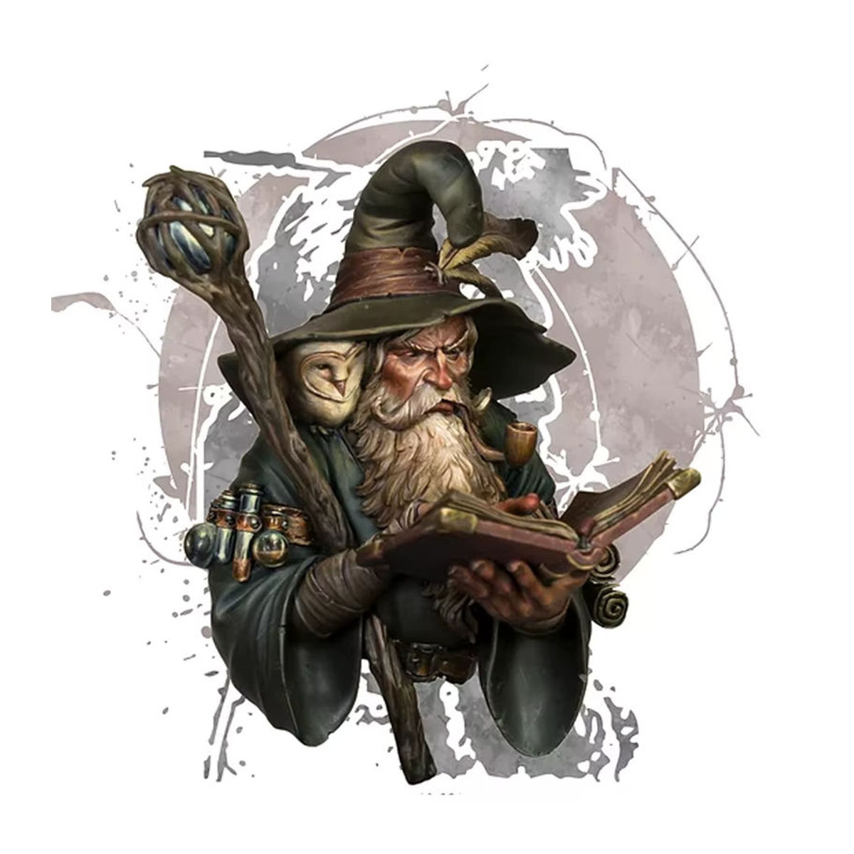 ZKBOZK Harzmodellfigur Büste Octavius Zauberer im Maßstab 1/12 als unbemalter Bausatz für Fantasy-Fans - Bild 1