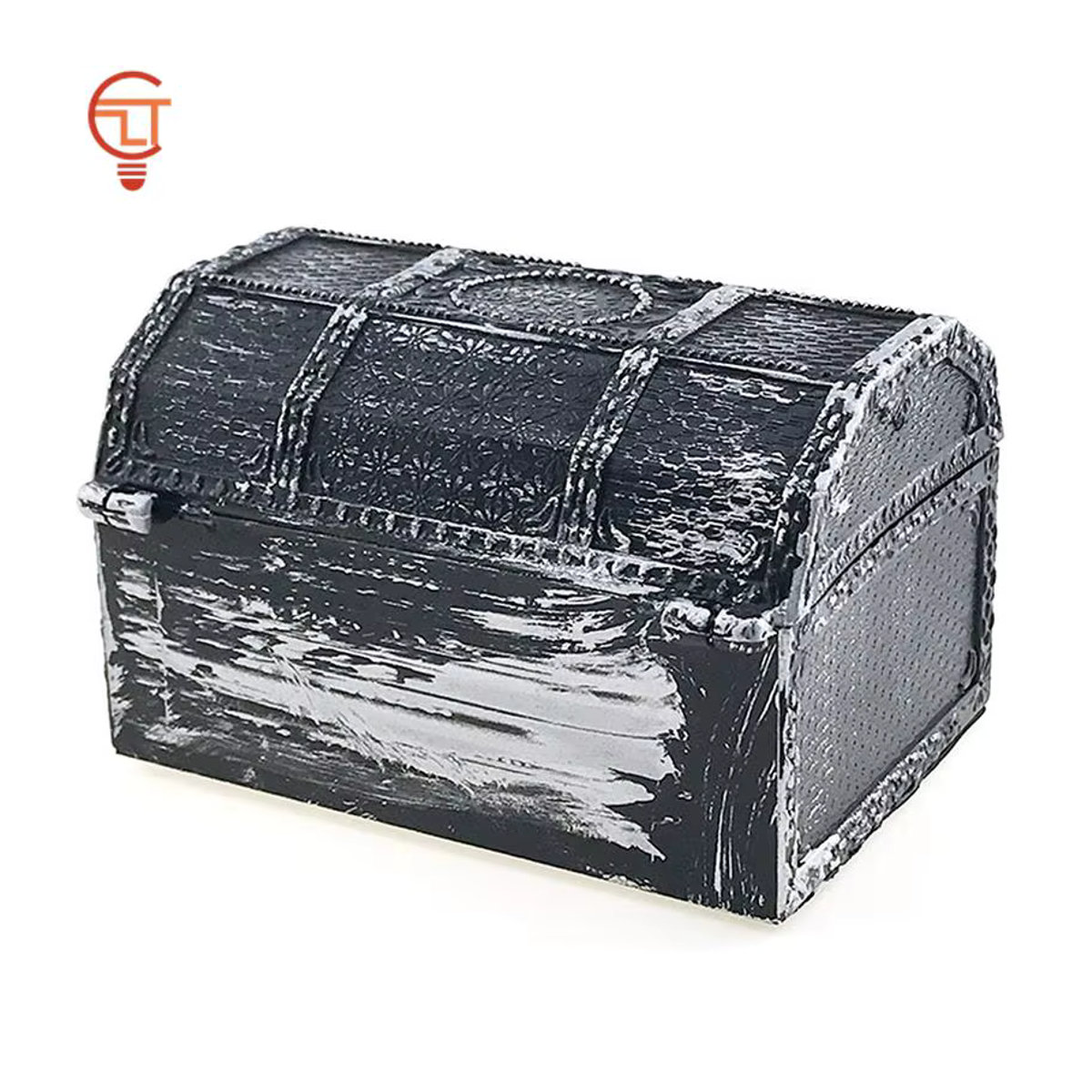 ZLinKJ Retro Piraten Schatzkiste aus Kunststoff in Schwarz für Schmuck und Edelsteine, B/T/H: 10,2 x 7 x 6,3 cm - Bild 5