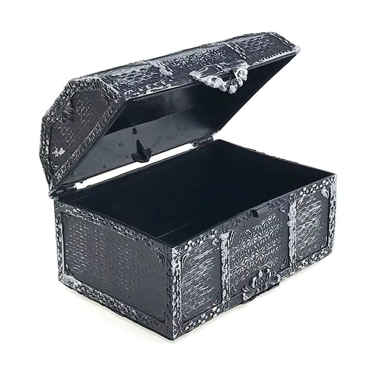 ZLinKJ Retro Piraten Schatzkiste aus Kunststoff in Schwarz für Schmuck und Edelsteine, B/T/H: 10,2 x 7 x 6,3 cm - Bild 6