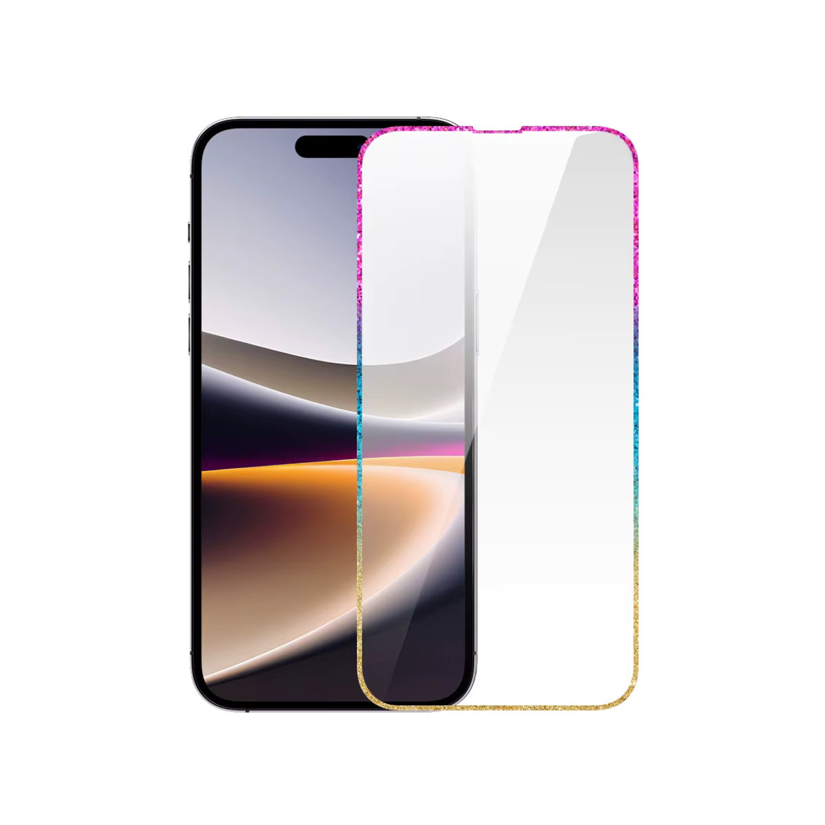 ZLNHIV Glitter Schutzhülle mit gehärtetem Glas für iPhone 15 Plus 14 13 12 Mini 11 Pro Max X XS XR transparent - Bild 6