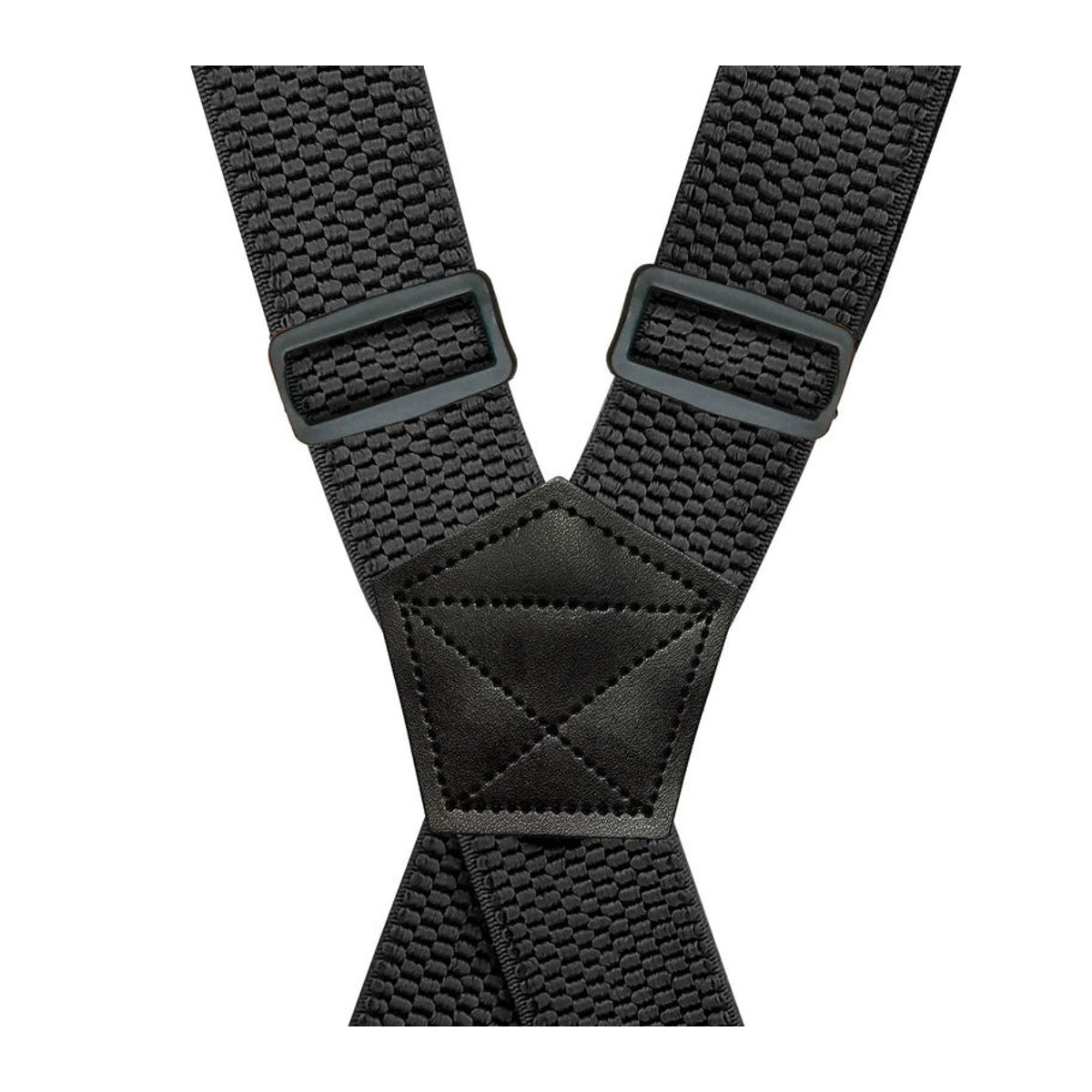 ZLQ&GOU Arbeits-Hosenträger in Schwarz mit X-Rücken, 3,8 cm Breite, elastisch und verstellbar mit 4 Kunststoff-Greifverschlüssen - Bild 3
