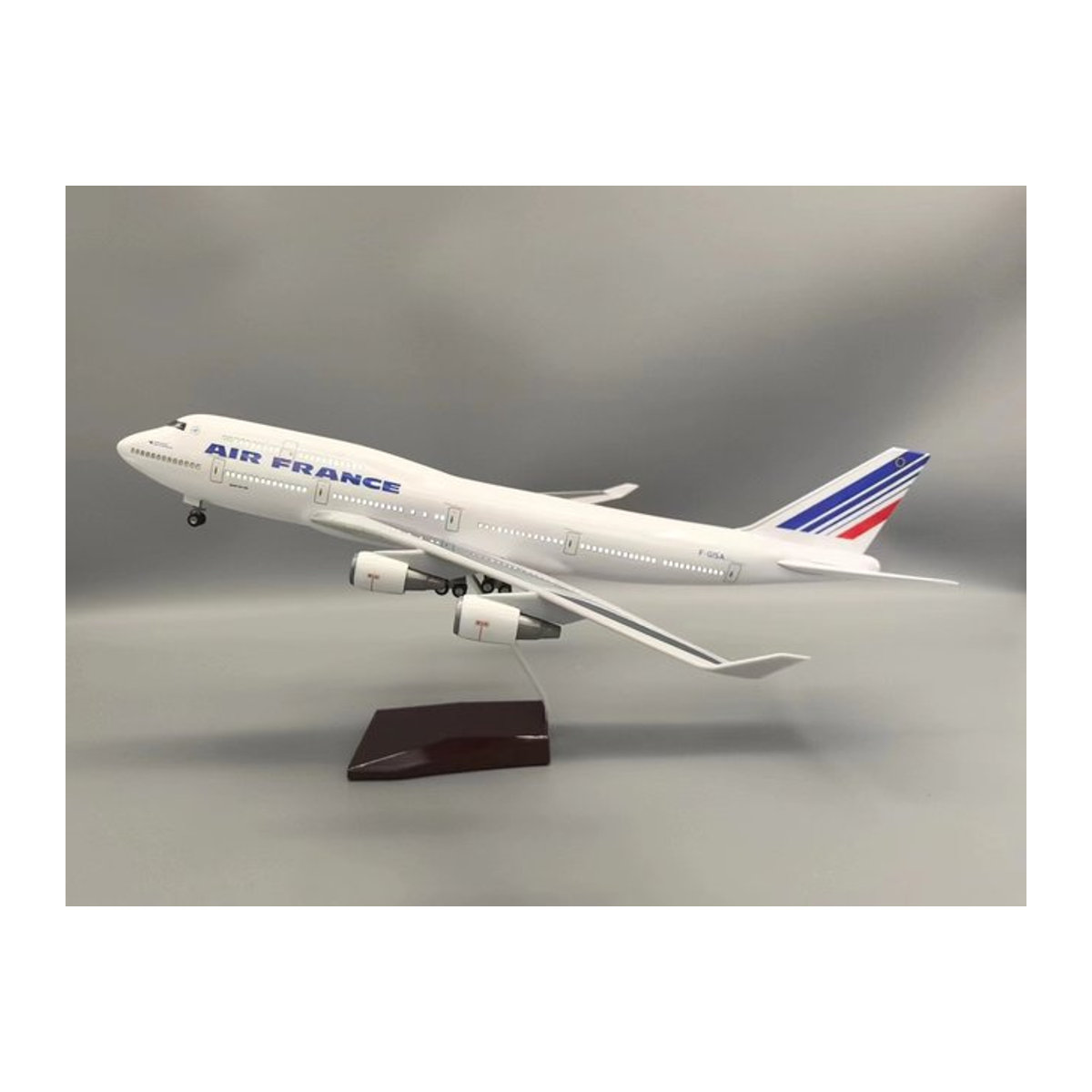 ZOCO Air France 747 Modellflugzeug aus Metall in Weiß mit LED-Licht, 47 cm Länge - Bild 1