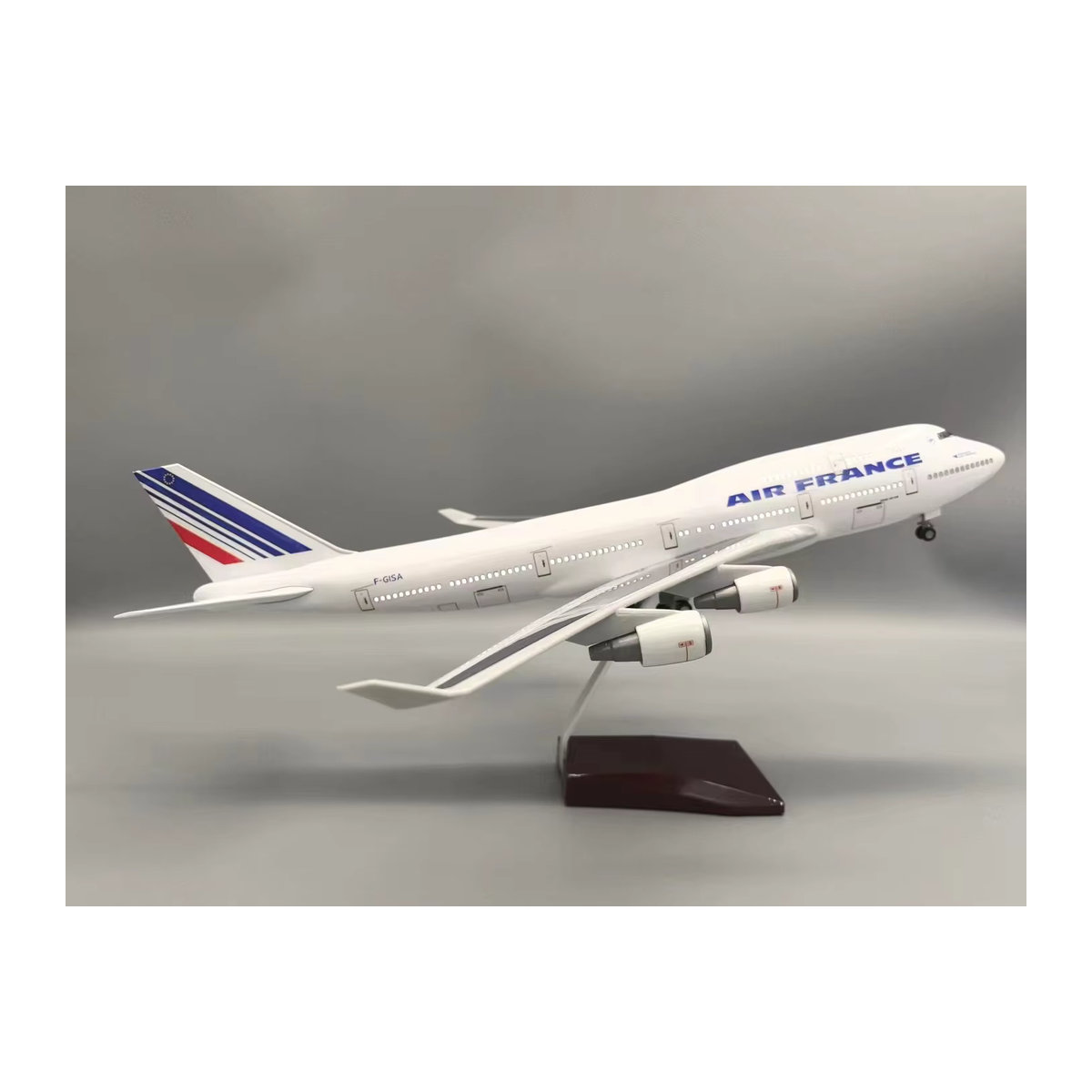 ZOCO Air France 747 Modellflugzeug aus Metall in Weiß mit LED-Licht, 47 cm Länge - Bild 2