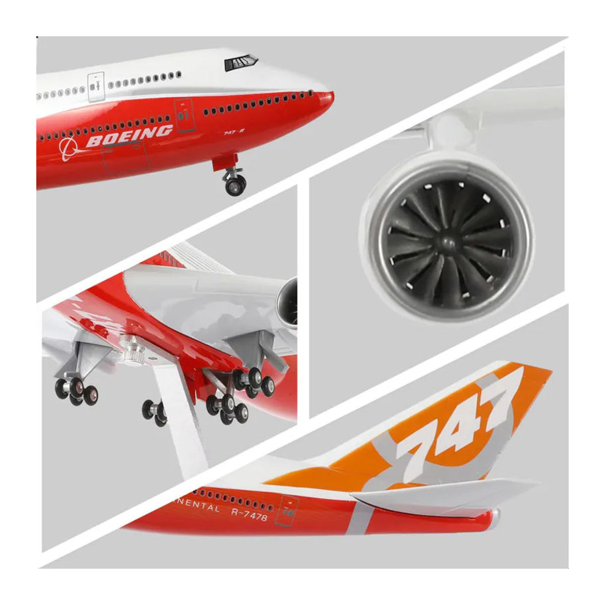 ZOCO B747 Flugzeugmodell Prototyp aus Kunstharz in Weiß, 47 cm Länge - Bild 4