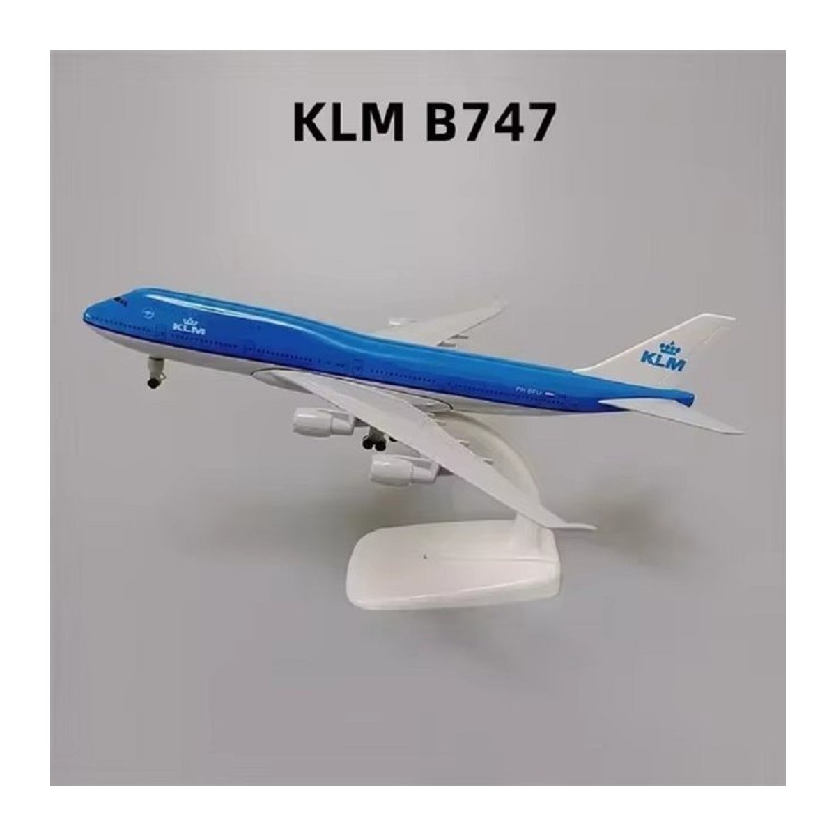ZOCO Flugzeugmodell B747 im Maßstab 1:400 aus Druckguss in Blau - Bild 1