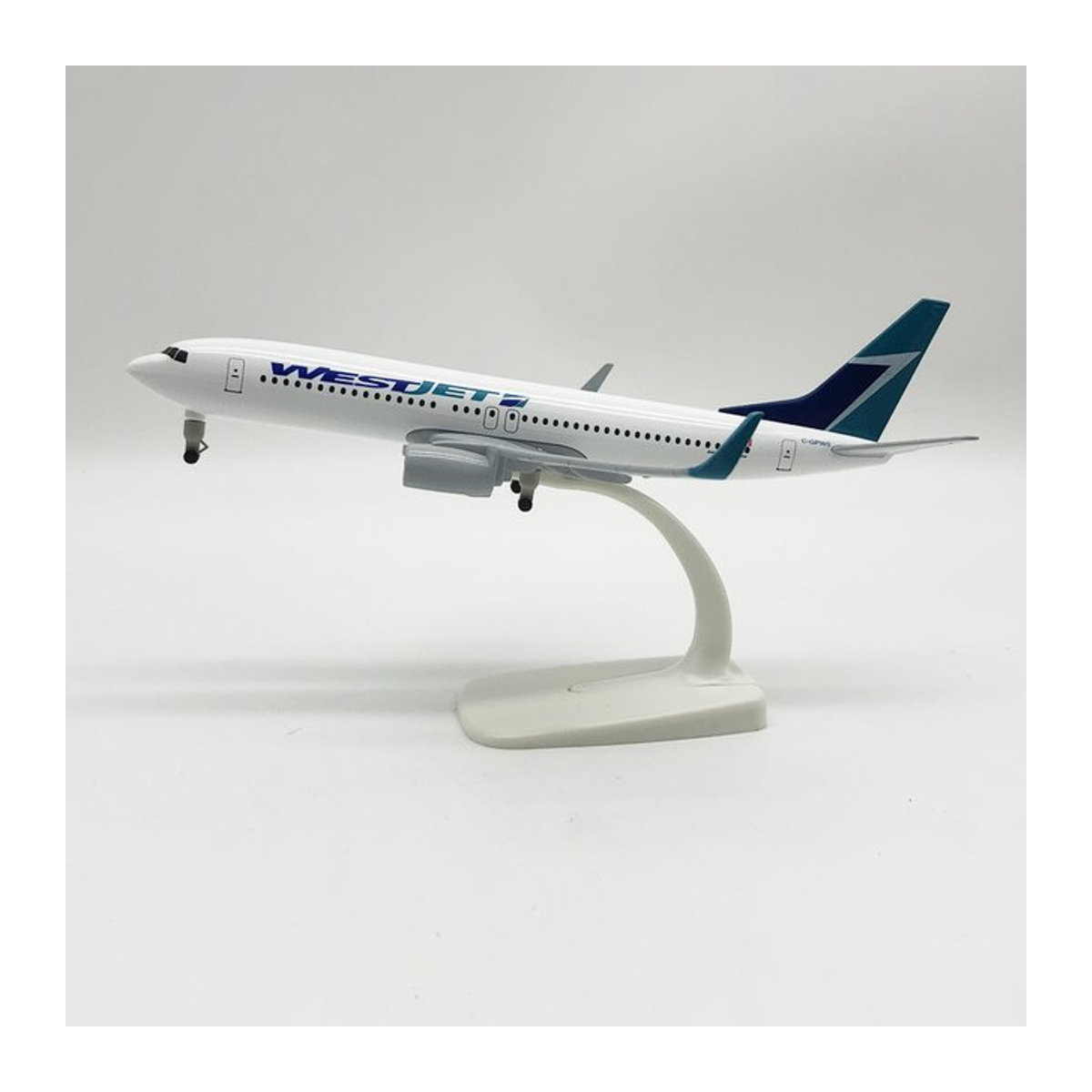 ZOCO Flugzeugmodell WestJet B737 Simulation aus Metall, Weiß, Länge: 20 cm - Bild 1