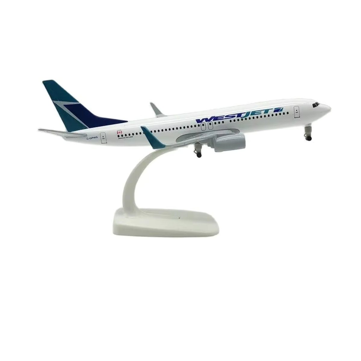 ZOCO Flugzeugmodell WestJet B737 Simulation aus Metall, Weiß, Länge: 20 cm - Bild 2
