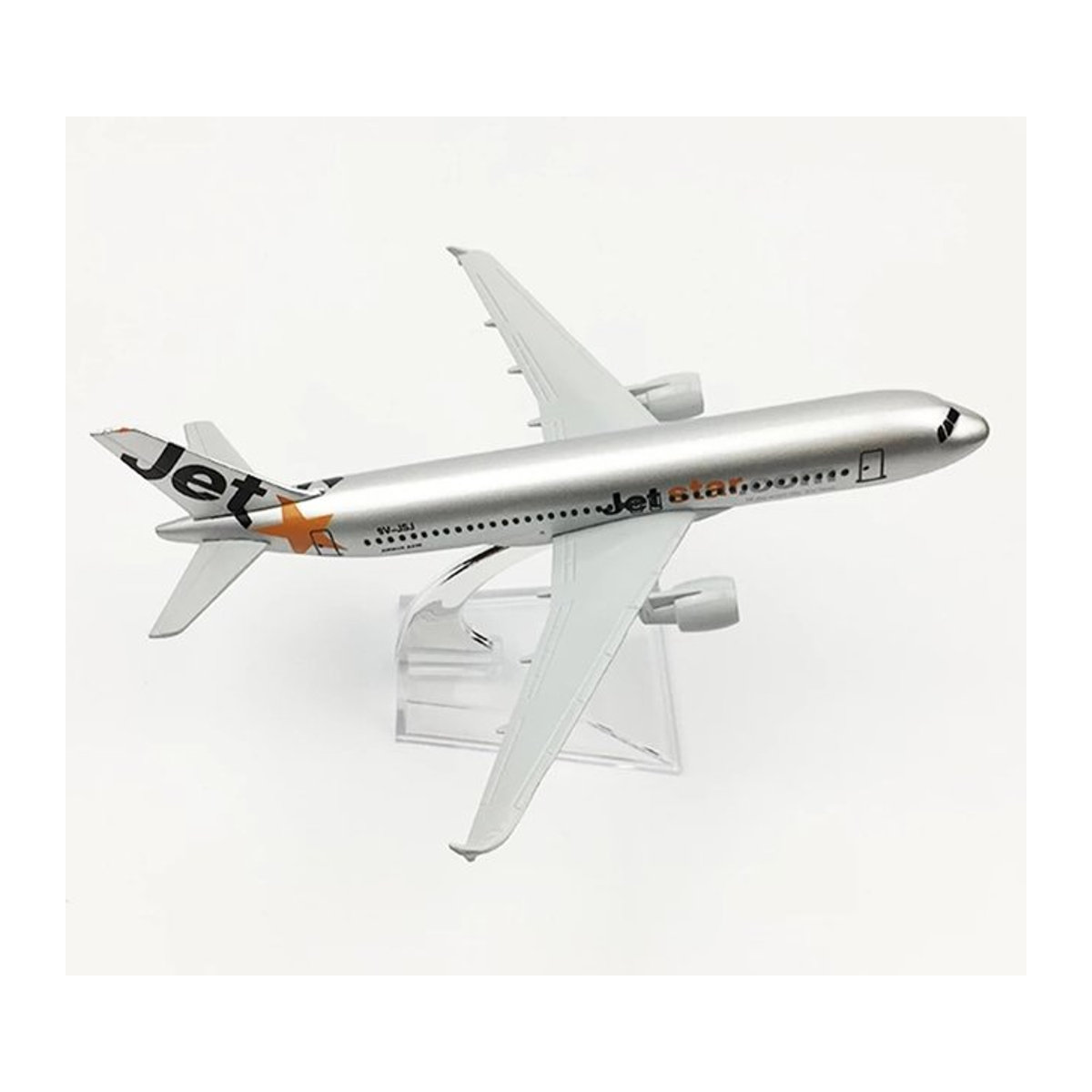 ZOCO Jetstar A320 Modellflugzeug aus Metall in Silber, Maßstab 1:400, Länge: 16 cm - Bild 1