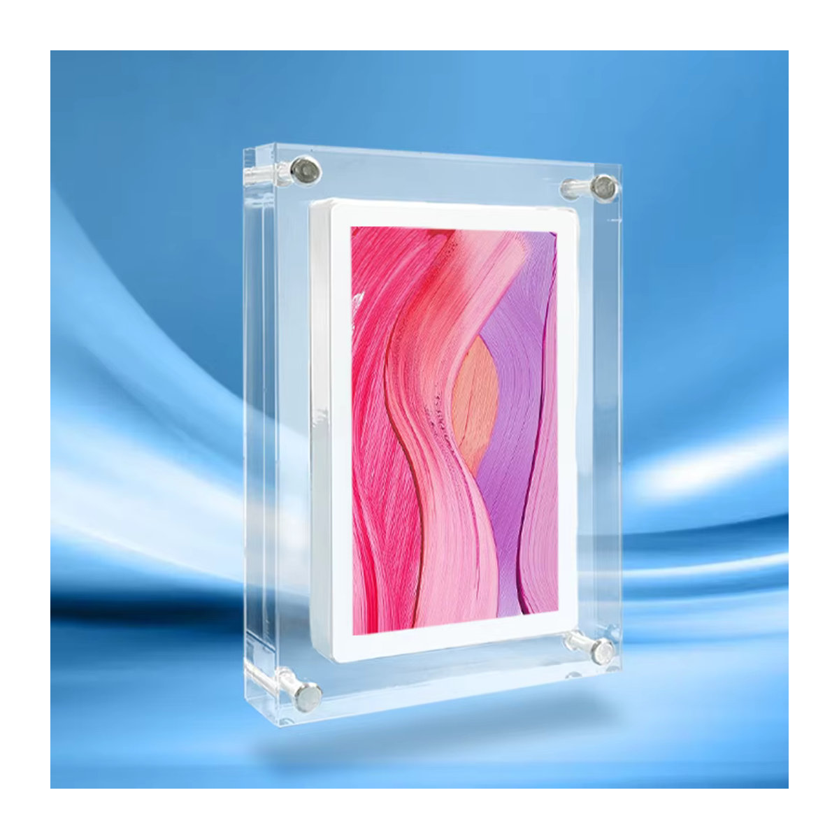 Zoeydam Digitaler Bilderrahmen aus Acryl mit 5 Zoll IPS-Display, transparent, mit Akku und internem Speicher - Bild 3