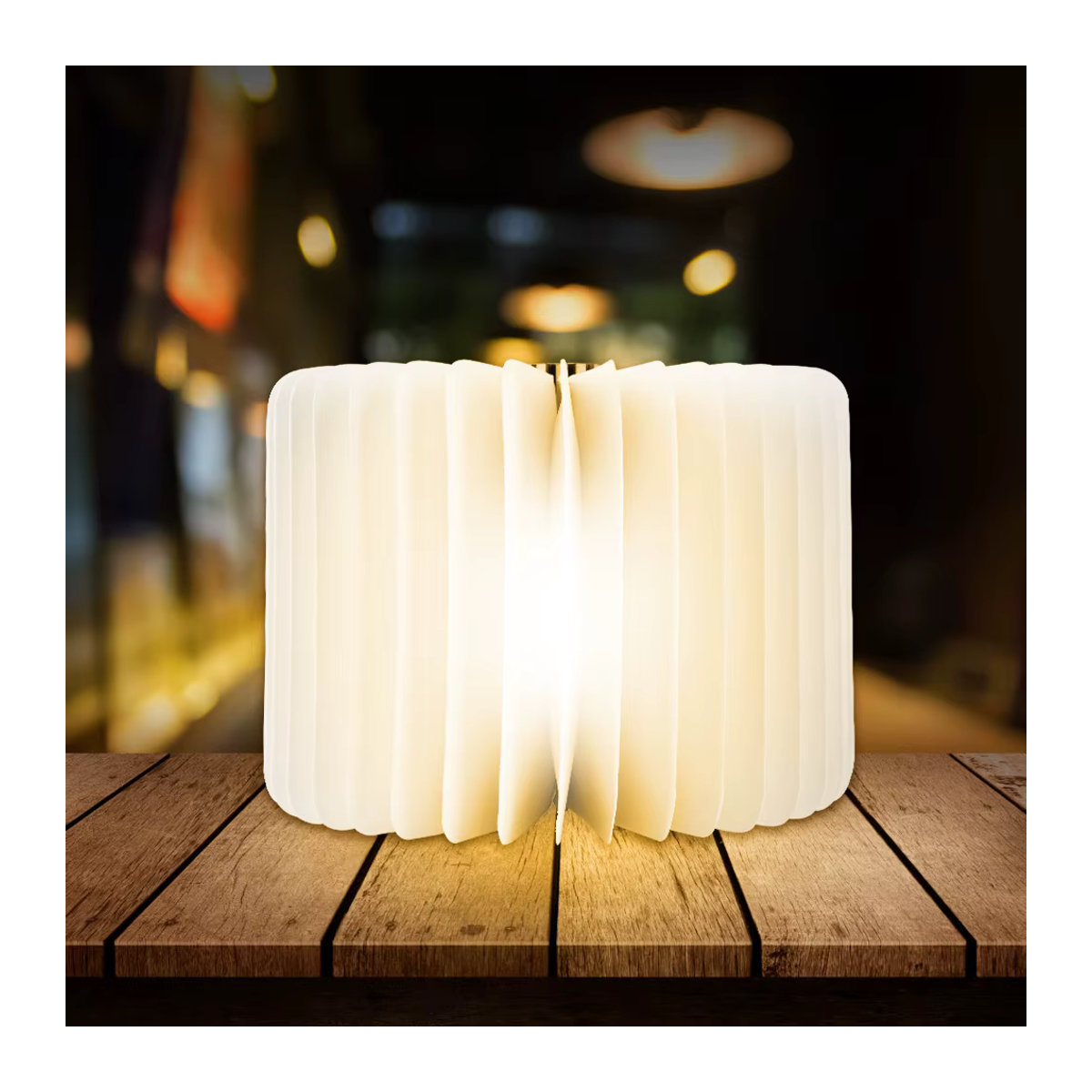 Zoeydam LED Holz Buchlampe Natur als minimalistische Nachttischlampe mit - Bild 3