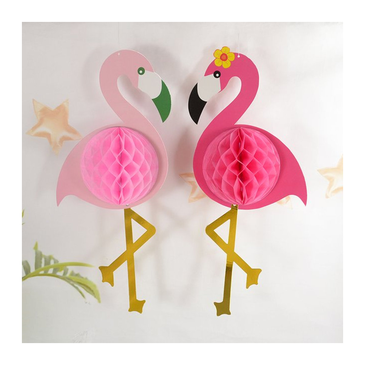 ZQCXLD Flamingo Waben Papier Ball Rosa als hängende Dekoration für Hawaii und Geburtstagspartys - Bild 1