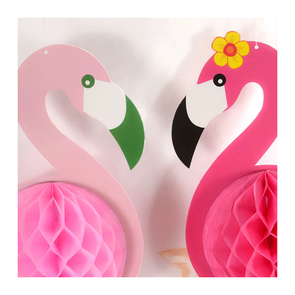 ZQCXLD Flamingo Waben Papier Ball Rosa als hängende Dekoration für Hawaii und Geburtstagspartys - Bild 2