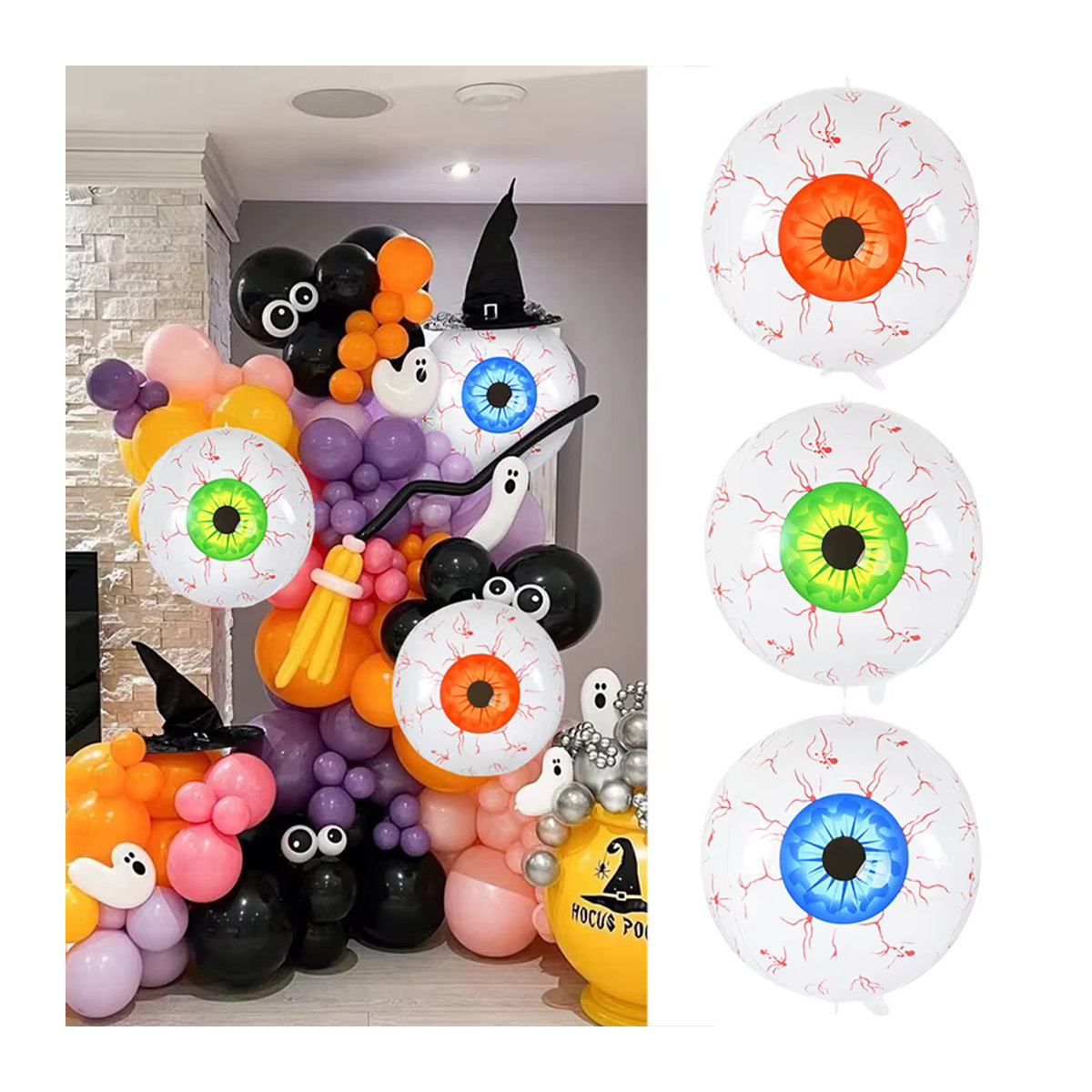 ZQCXLD Halloween Augapfel Luftballons aus Aluminiumfolie für deine Party Dekoration - Bild 2