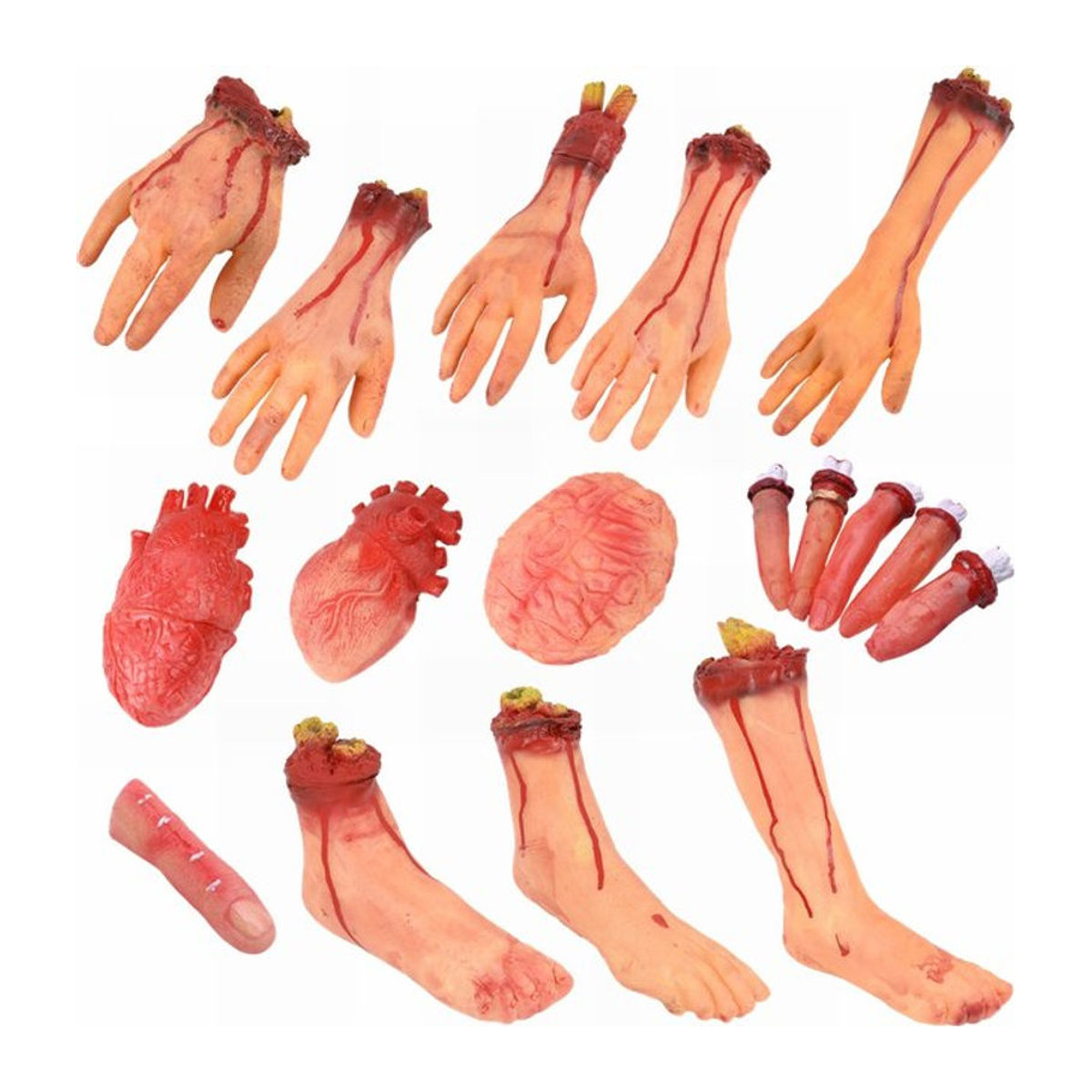 ZQCXLD Halloween Deko Set mit beängstigenden blutigen Requisiten aus Kunststoff, mehrfarbig - Bild 1