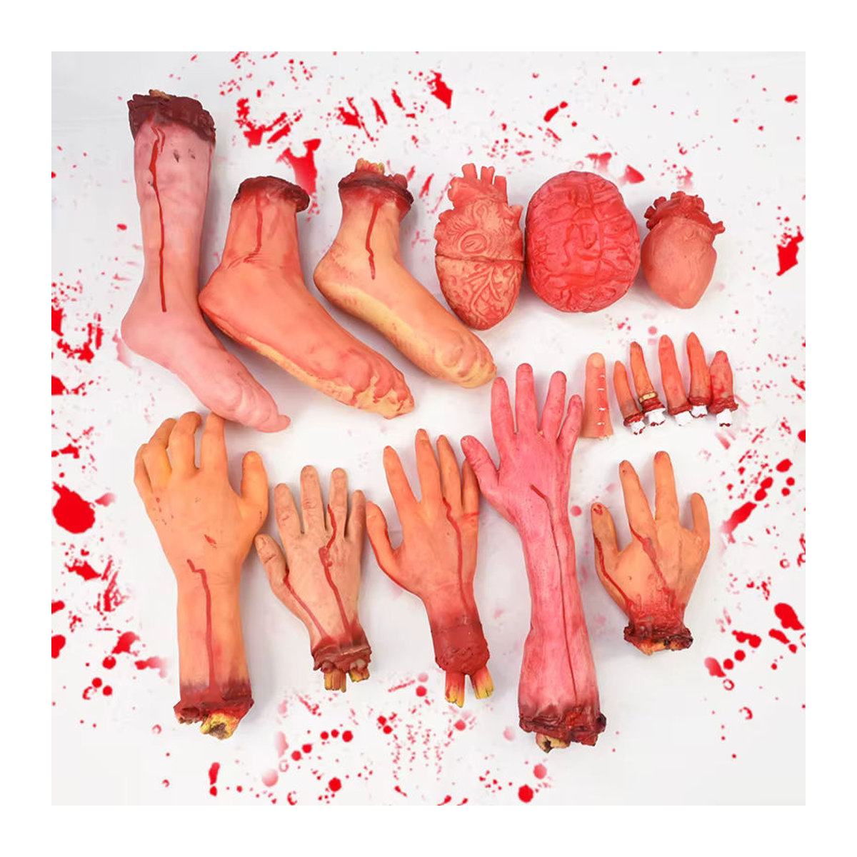 ZQCXLD Halloween Deko Set mit beängstigenden blutigen Requisiten aus Kunststoff, mehrfarbig - Bild 2