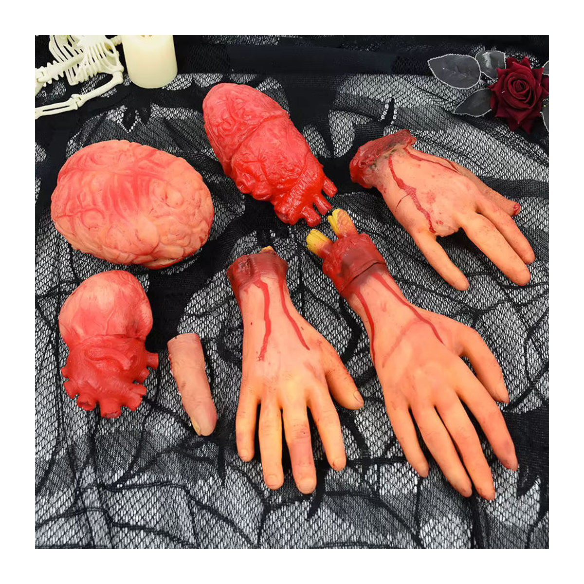 ZQCXLD Halloween Deko Set mit beängstigenden blutigen Requisiten aus Kunststoff, mehrfarbig - Bild 3