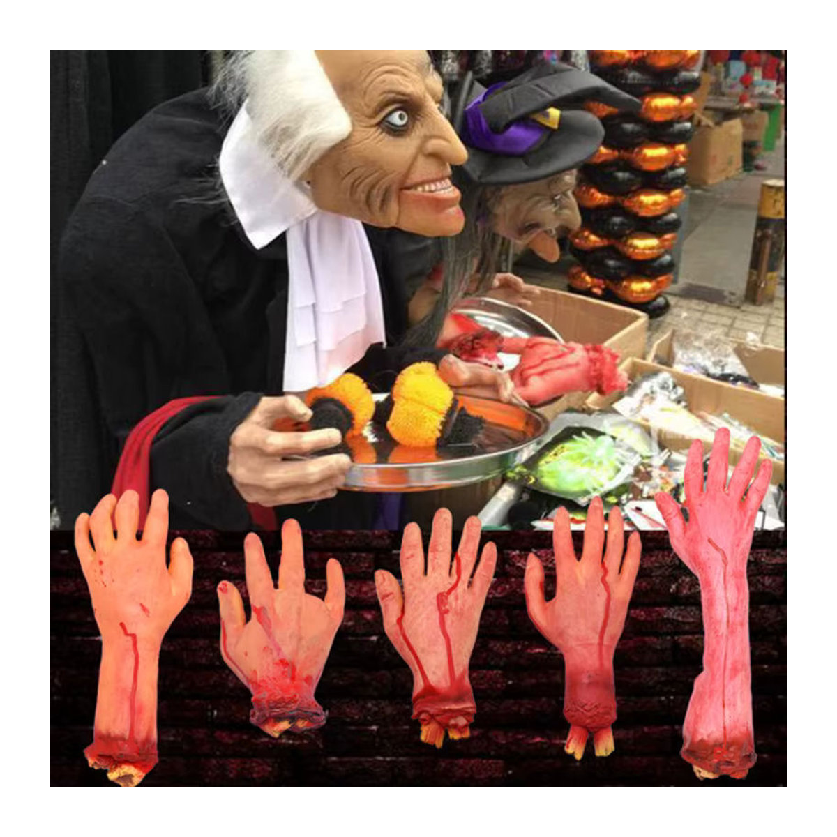 ZQCXLD Halloween Deko Set mit beängstigenden blutigen Requisiten aus Kunststoff, mehrfarbig - Bild 4