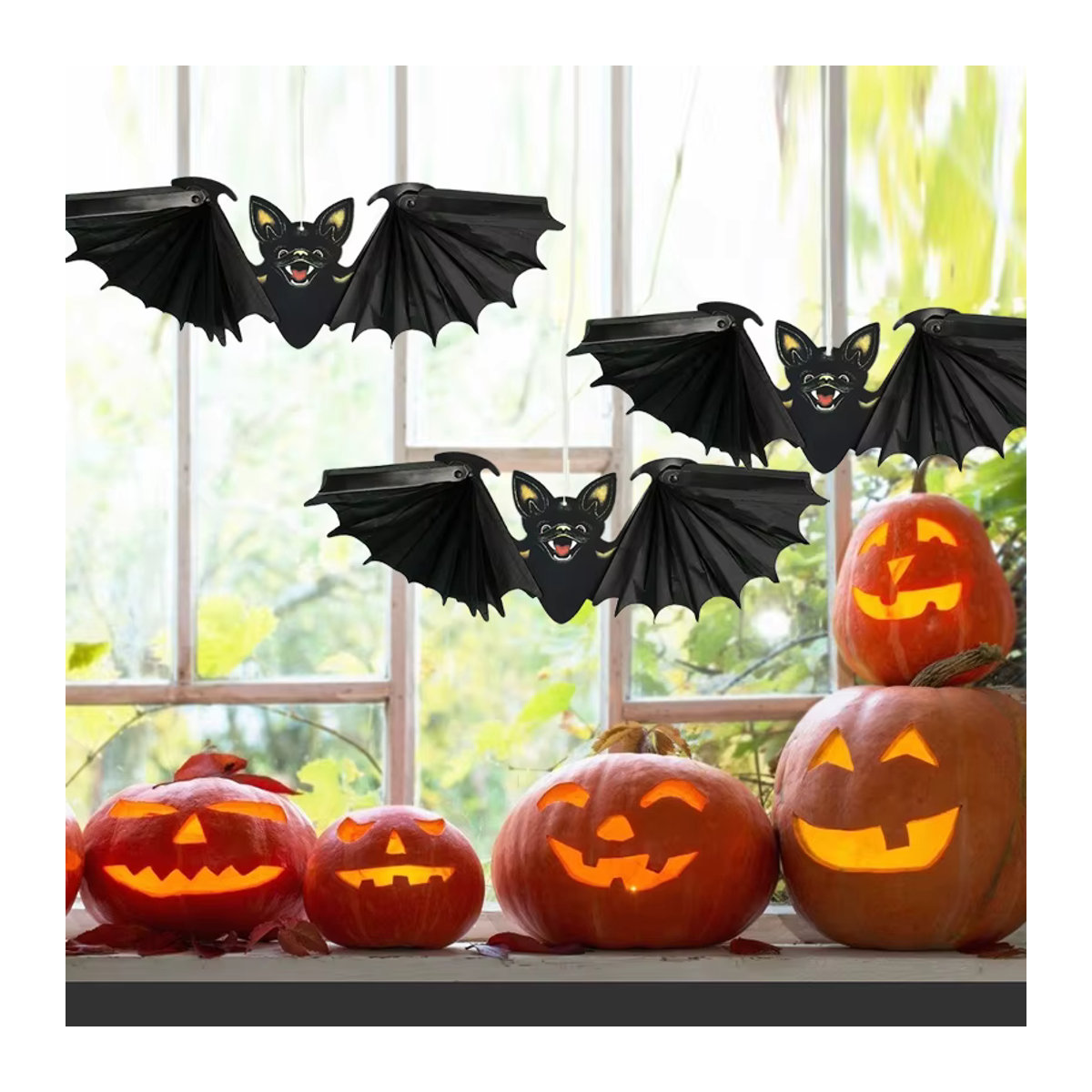 ZQCXLD Halloween Papier Fledermaus Anhänger Schwarz als hängende Dekoration für Party und Spukhaus - Bild 2