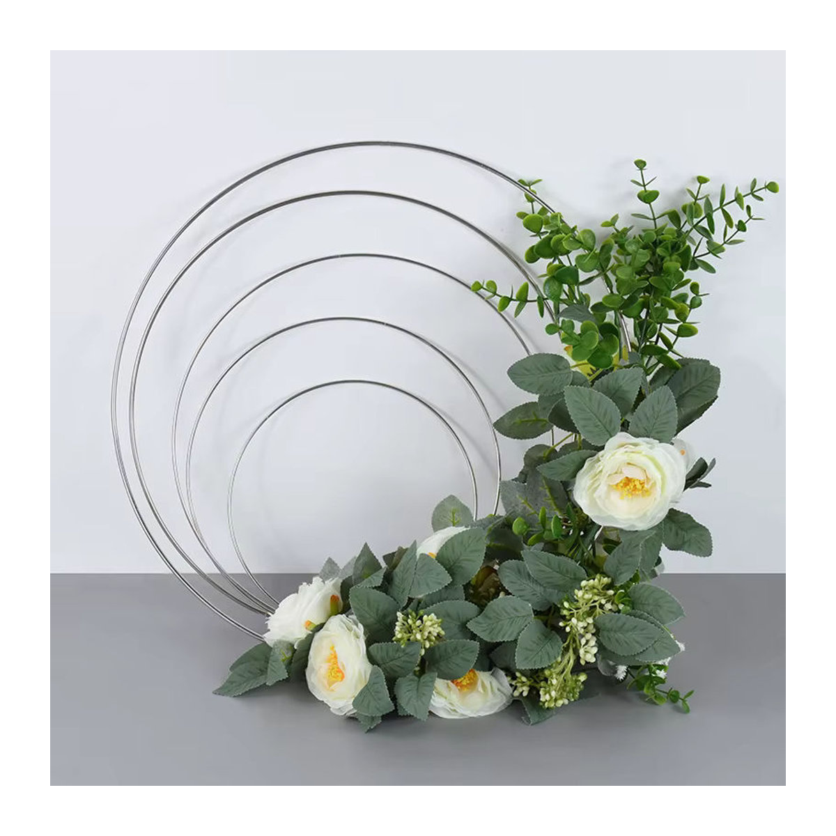 ZQCXLD Hochzeitskranz Metallring in Gold oder Silber für Blumen- und Traumfänger-Dekoration, Durchmesser: 10–40 cm - Bild 1