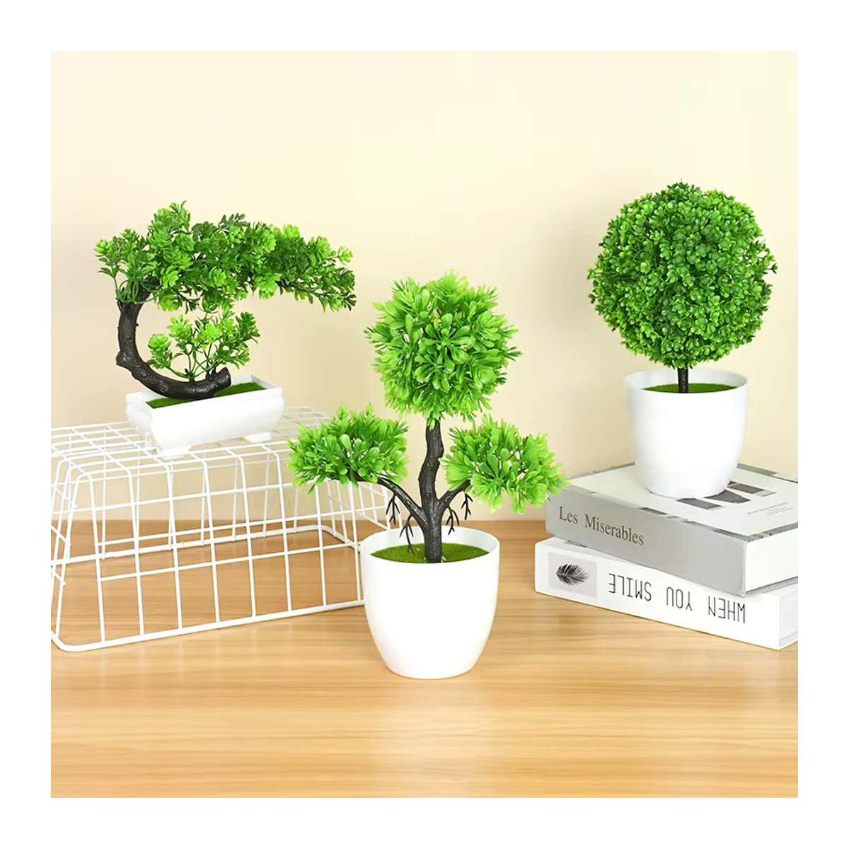 ZQCXLD Künstlicher Bonsai in Topf, Mehrfarbige Kunstpflanze für Tischdekoration und Wohnraum - Bild 2