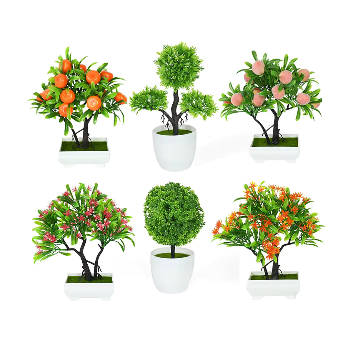 ZQCXLD Künstlicher Bonsai in Topf, Mehrfarbige Kunstpflanze für Tischdekoration und Wohnraum - Bild 3