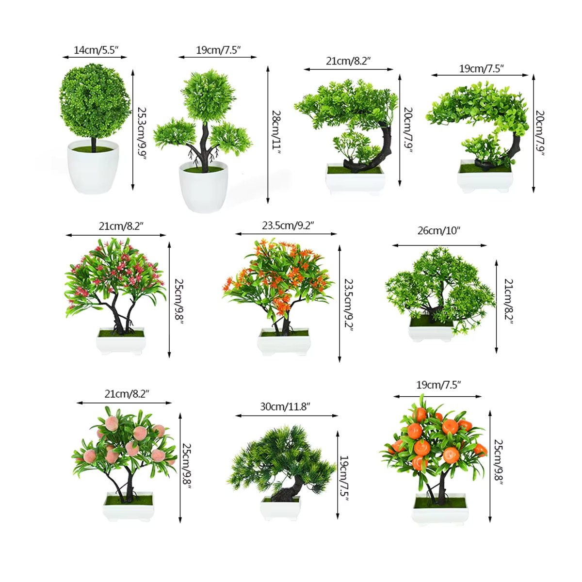 ZQCXLD Künstlicher Bonsai in Topf, Mehrfarbige Kunstpflanze für Tischdekoration und Wohnraum - Bild 4