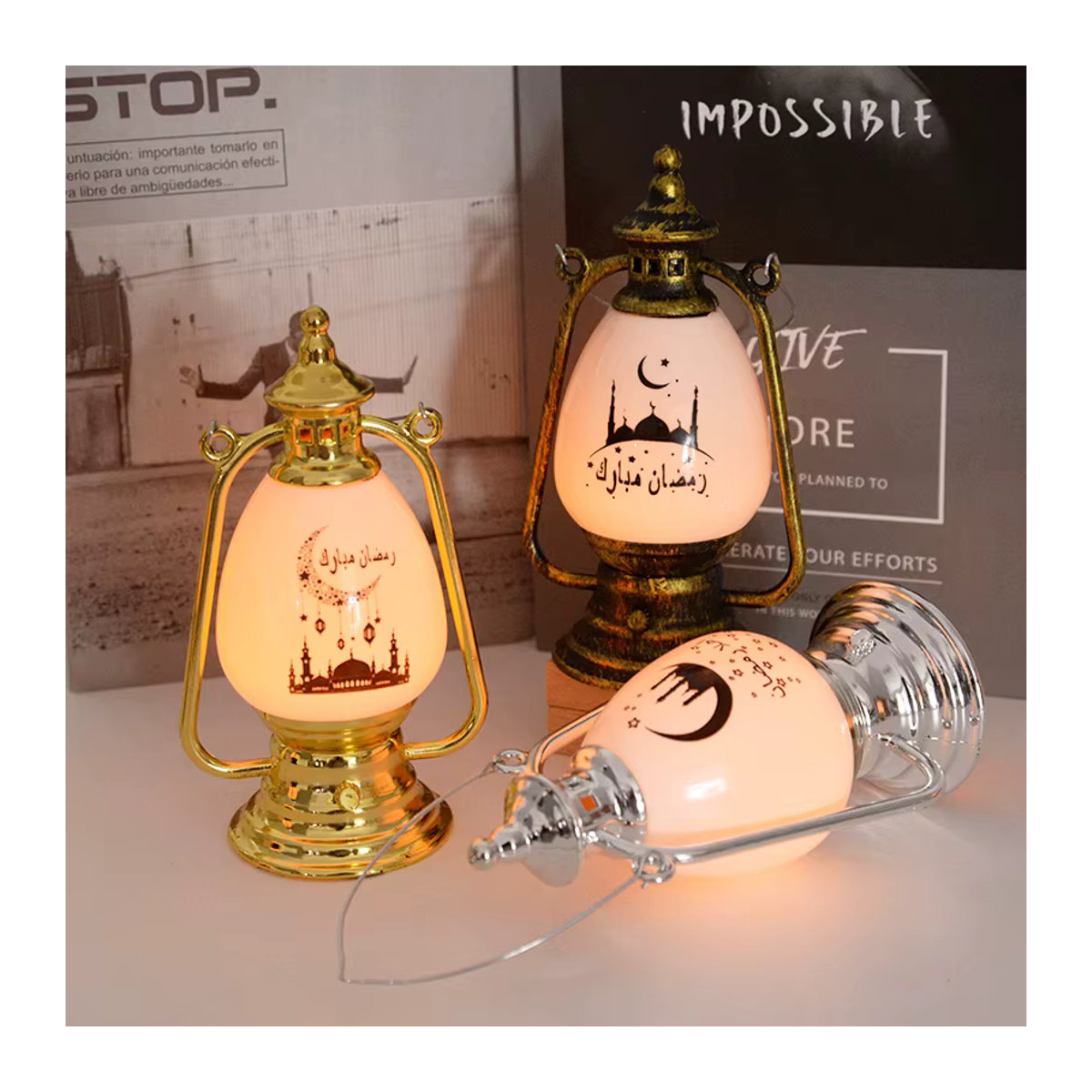 ZQCXLD Retro Öllampe aus Glas in Mehrfarbig für Ramadan und Eid Al Fitr Dekorationsartikel - Bild 5