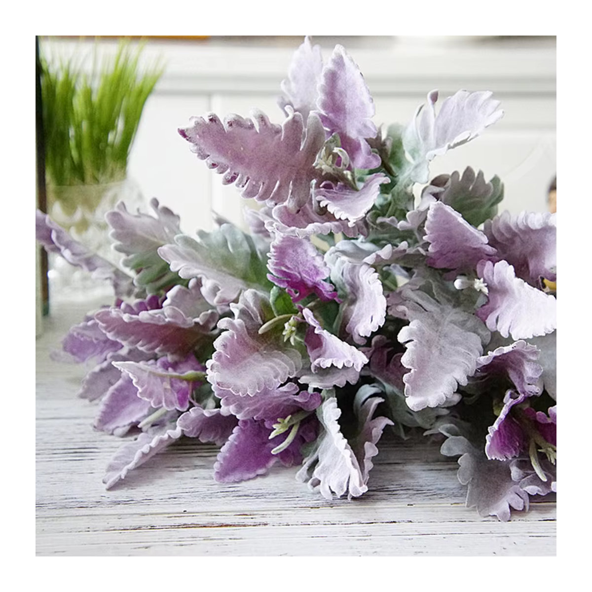 ZQCY Künstliche Blumen Lagomorpha aus Seidenblatt in Grün und Purple als Tischdekoration für Hochzeit und Festival - Bild 2