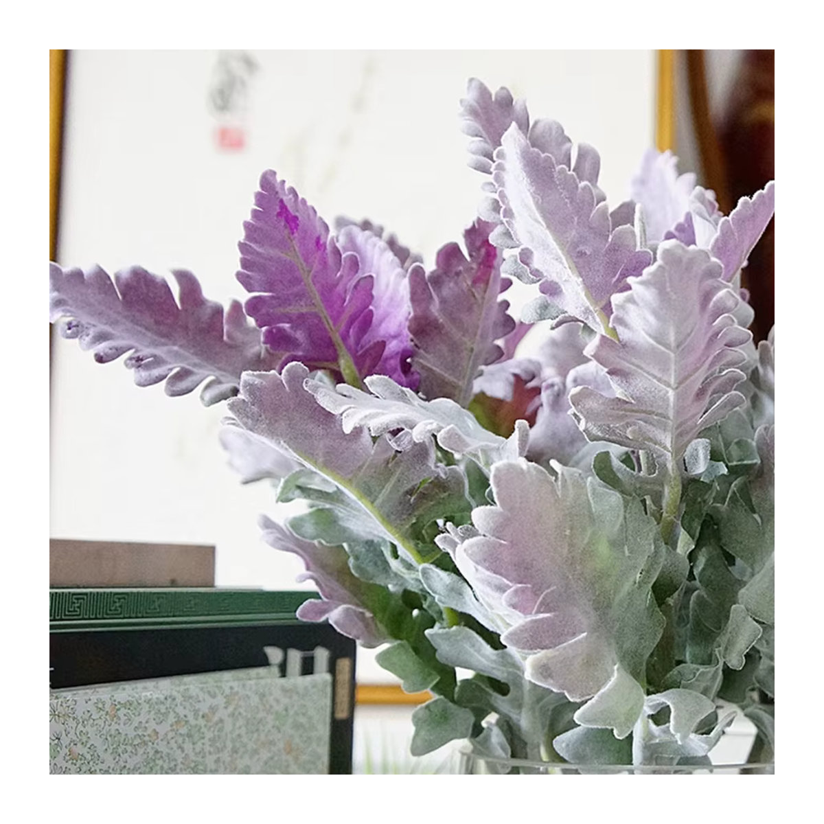 ZQCY Künstliche Blumen Lagomorpha aus Seidenblatt in Grün und Purple als Tischdekoration für Hochzeit und Festival - Bild 4