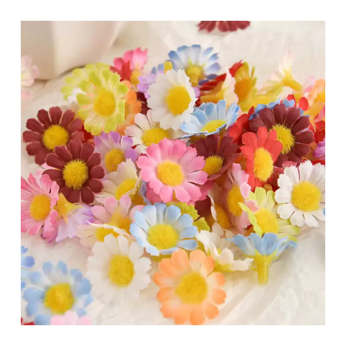 ZQCY Künstliche Sonnenblumen aus Textil in Mehrfarbig für Hochzeitsdekoration und DIY-Projekte - Bild 6