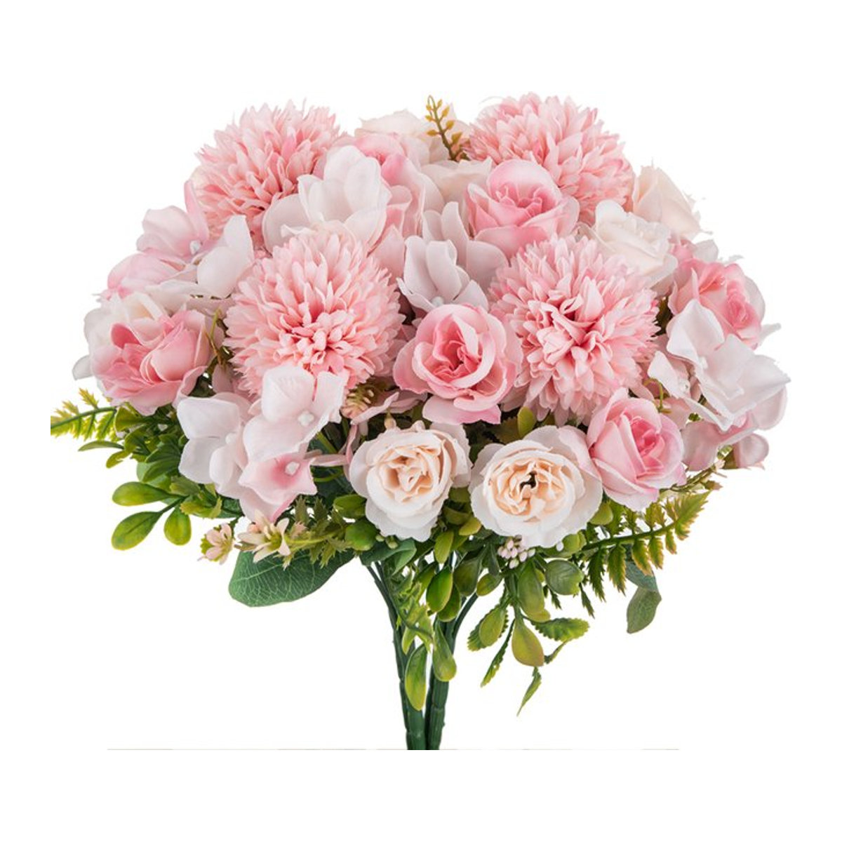 ZQCY Künstlicher Rosen- und Chrysanthemenstrauß aus Textil in Rosa für Hochzeit und Dekoration - Bild 1