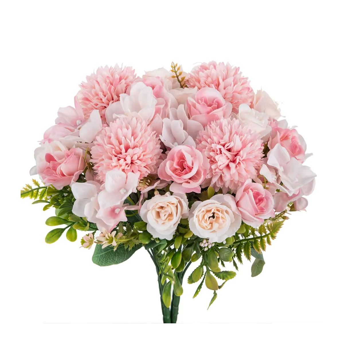 ZQCY Künstlicher Rosen- und Chrysanthemenstrauß aus Textil in Rosa für Hochzeit und Dekoration - Bild 3