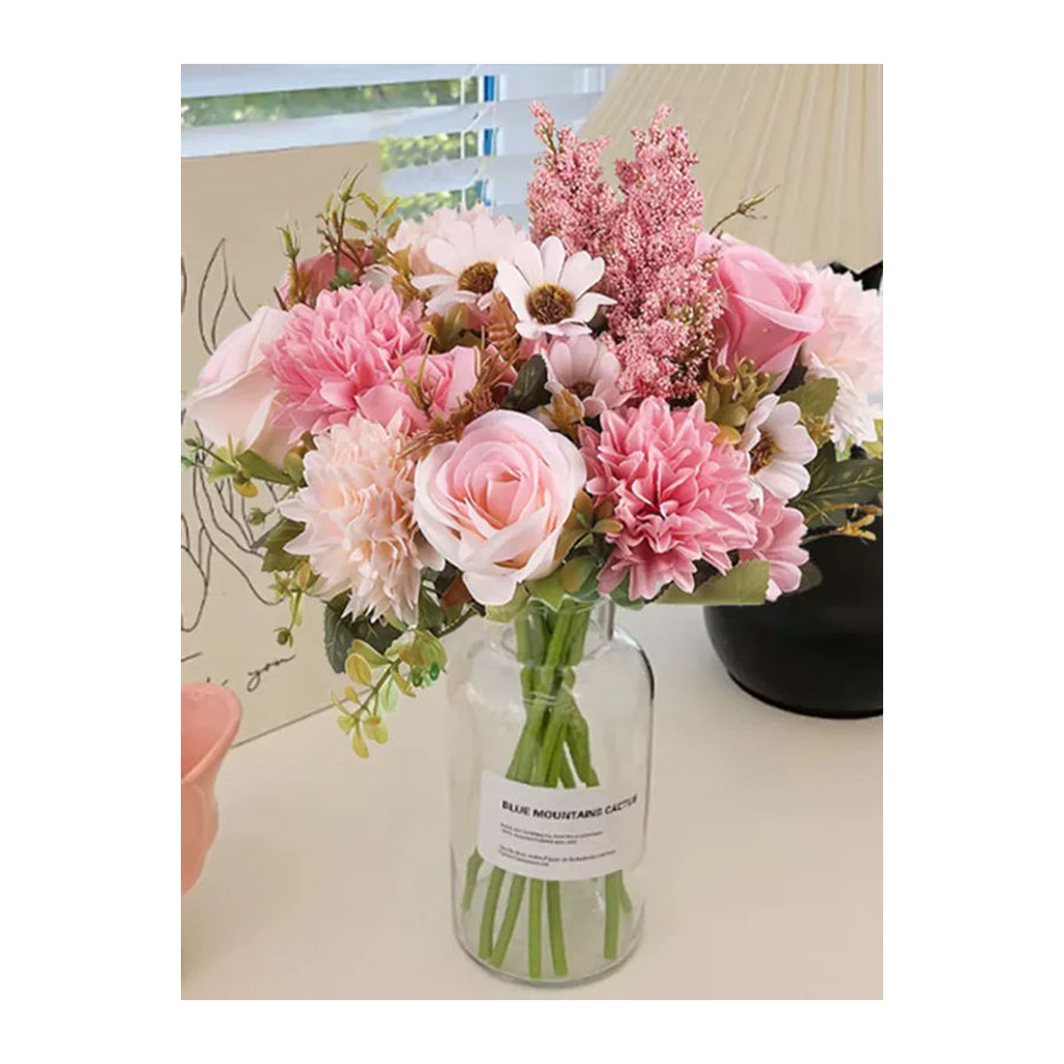 ZQCY Künstlicher Rosenkranz in Rosa für Hochzeits- und Tischdekoration - Bild 2
