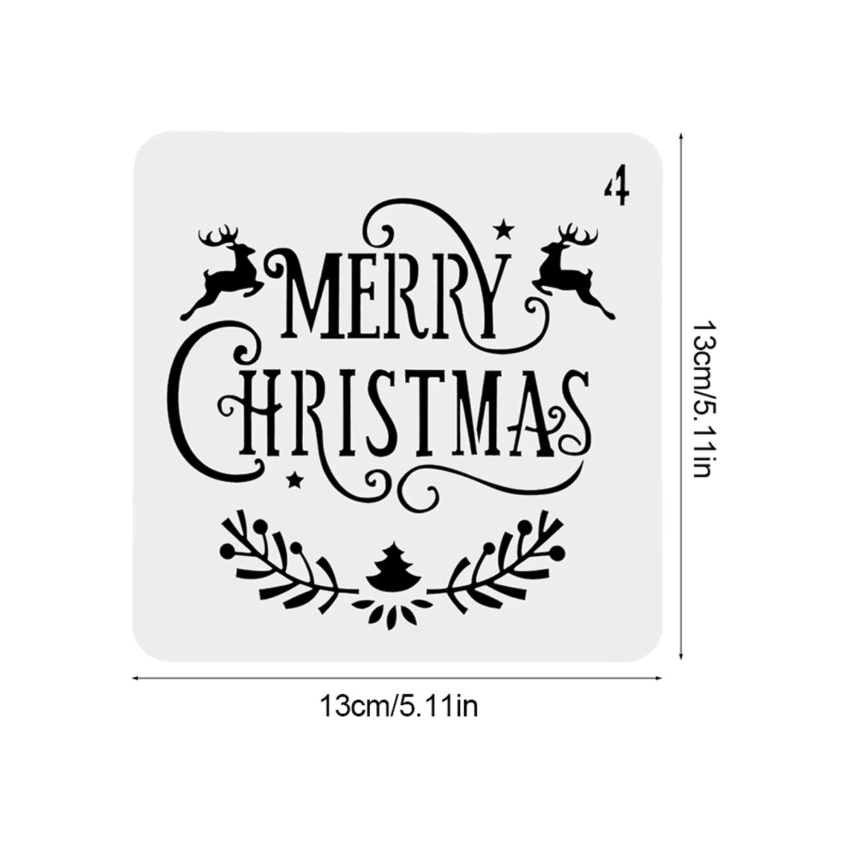 ZQNYCY 8er Set Weihnachtsschablonen aus Kunststoff für DIY Bastelarbeiten und Wandgestaltung in Weiß - Bild 5