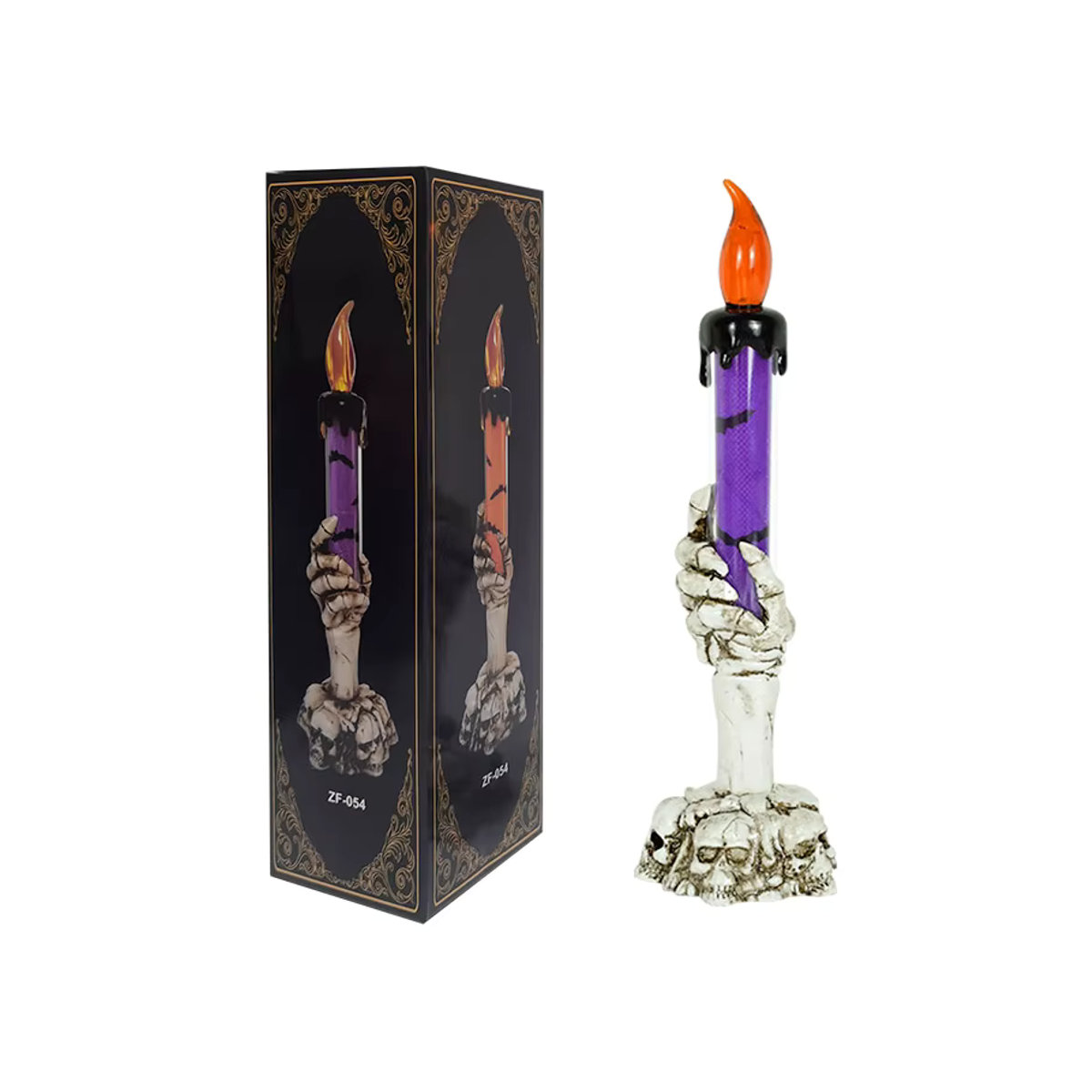 ZQNYCY Halloween Figurenkerze mit Skelett-Geist-Händen und Flackereffekt, mehrfarbig, elektrisch, aus Kunststoff und Kunstharz - Bild 2