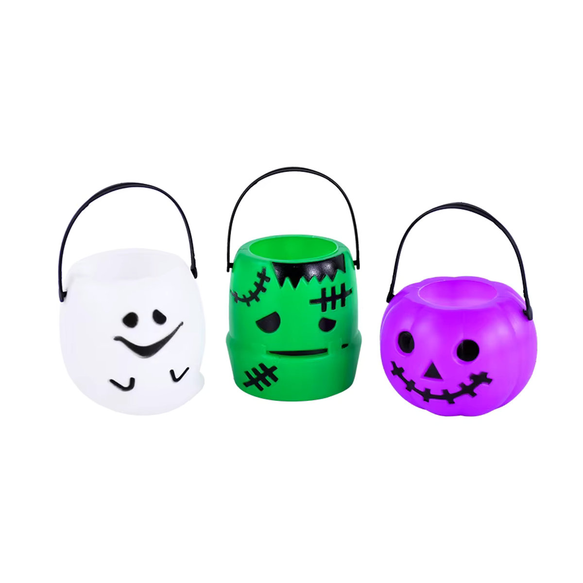 ZQNYCY Halloween Kürbis Süßigkeiten Eimer aus Kunststoff, Mehrfarbig, Dekorative Snack Box für Kinder - Bild 3