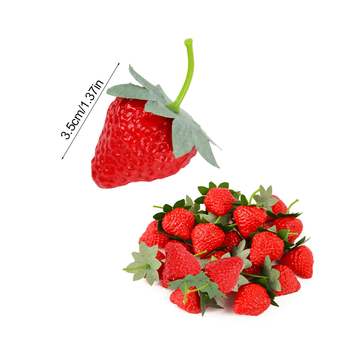 ZQNYCY Künstliche Erdbeeren aus Kunststoff in Rot für Tischdekoration und Fotografie-Requisiten, 10 Stück - Bild 6
